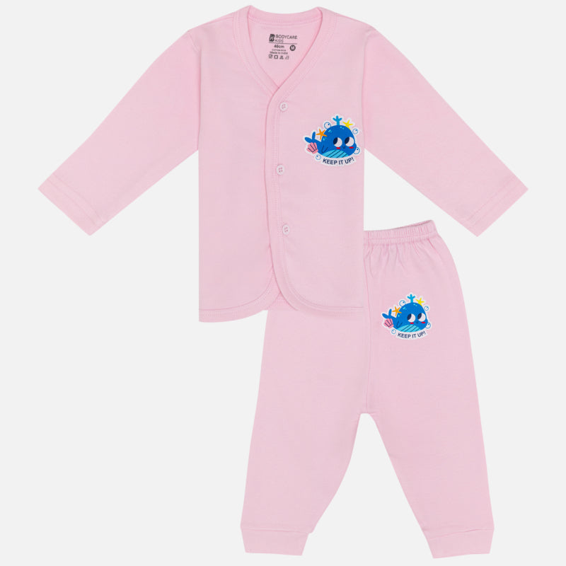 Unisex Baby Night Suit Front Open Full Sleeves - Bodycare