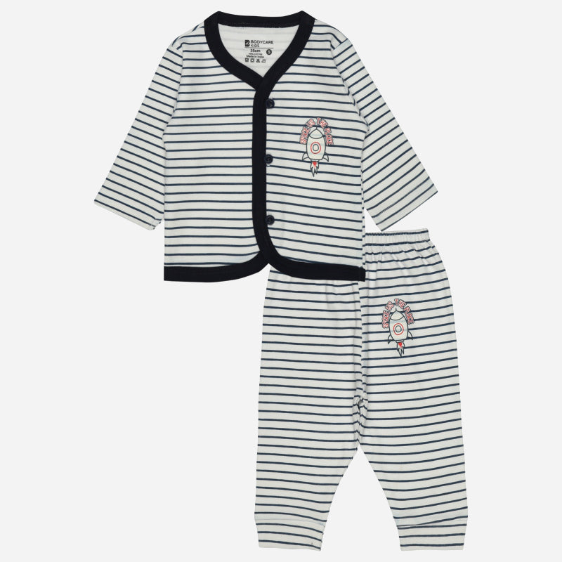 Bodycare Unisex Full Sleeves Striped Top & Pajami Set
