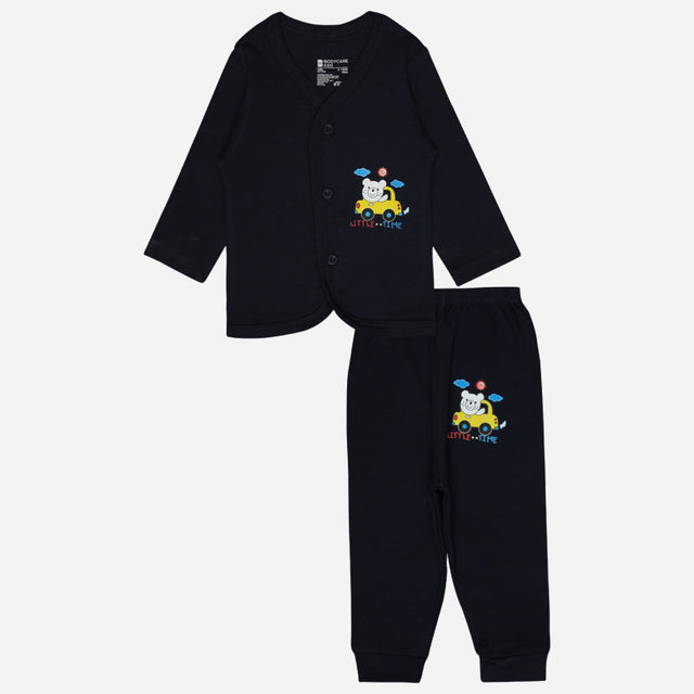 Unisex Baby Night Suit Front Open Full Sleeves - Bodycare