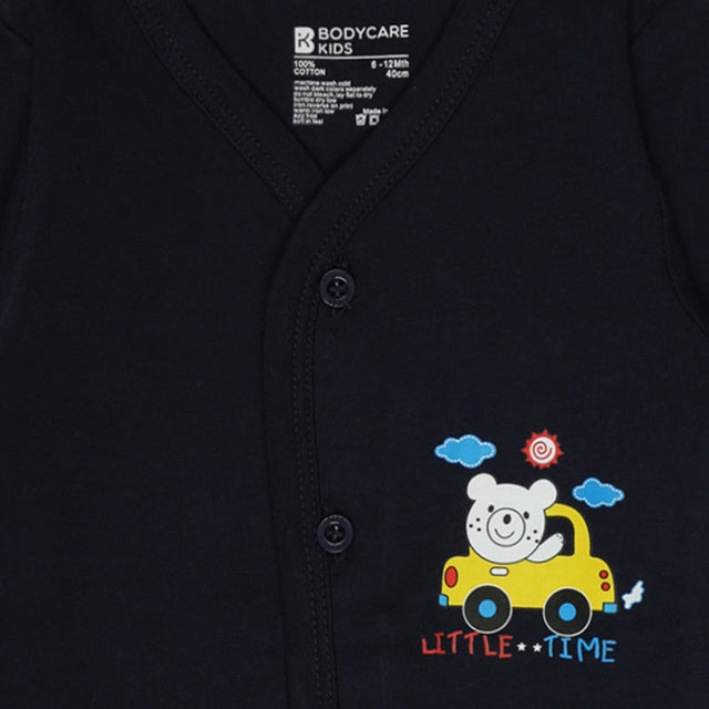 Unisex Baby Night Suit Front Open Full Sleeves - Bodycare
