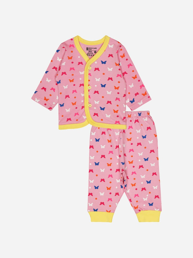 Unisex Baby Night Suit Front Open Full Sleeves - Bodycare