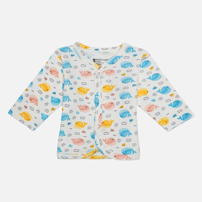 Bodycare Unisex Top Front Open Full Sleeves Pack Of 3 - Assorted