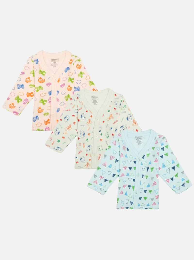 Bodycare Unisex Thermal Vest Front Open Full Sleeves Pack Of 3 - Assorted