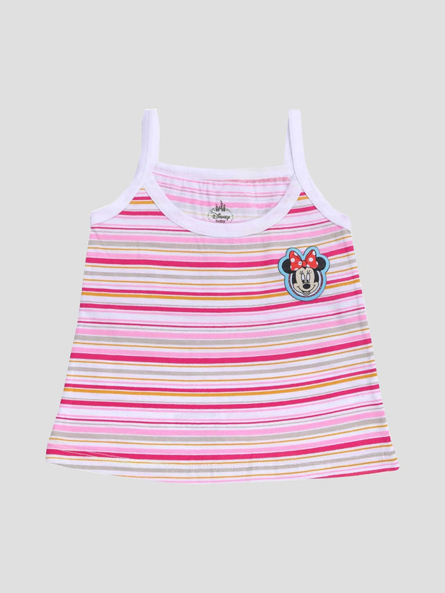 Baby Girls Minnie & Friends Innerwear Vest Sleeveless for Everyday Comfort, Easy Layering and Wardrobe Essentials - Pack of 4