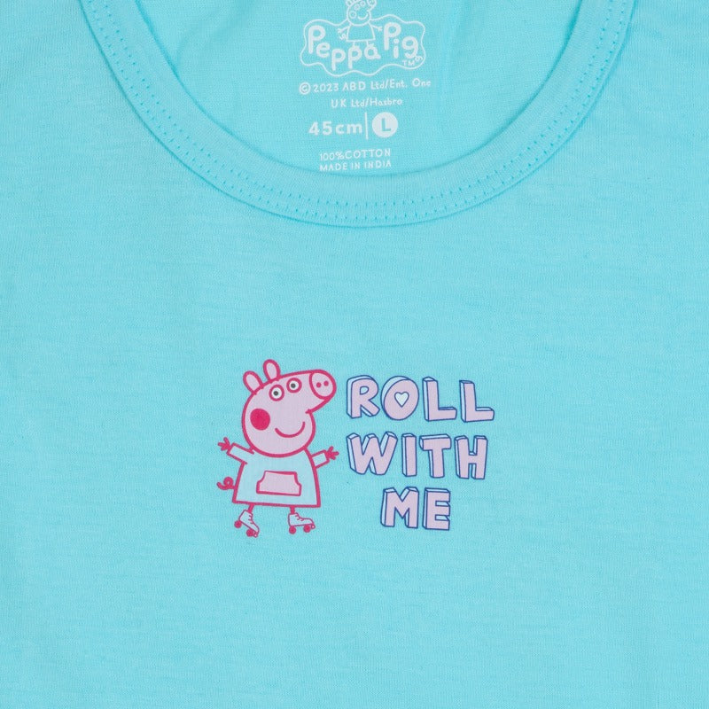 Bodycare Girls Peppa Pig Printed Round Neck Sleeveless Vest Pack Of 3