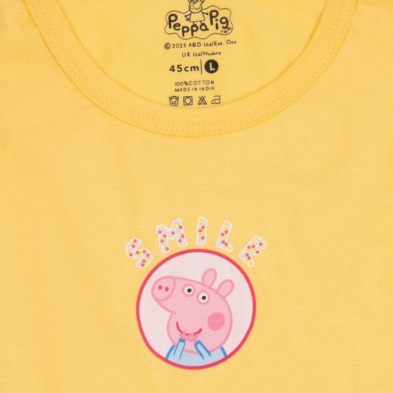 Bodycare Girls Peppa Pig Printed Round Neck Sleeveless Vest Pack Of 3