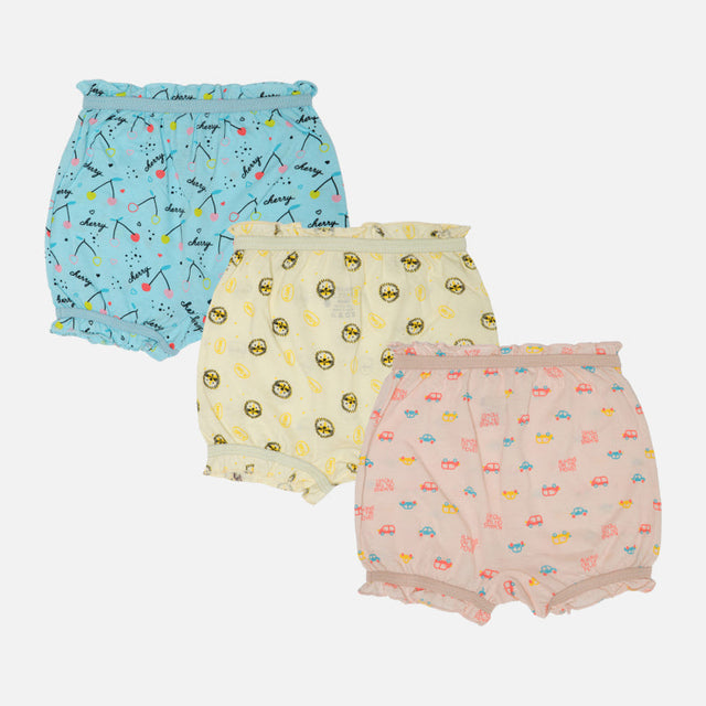 Baby Girls 100% Cotton Bloomer Pack of 3 - Bodycare