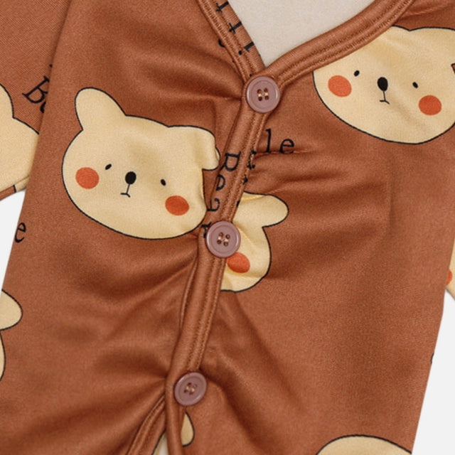 Baby Boys Front Open Full Sleeves Thermal Top with Button Closure for Warm Innerwear and Easy Dressing