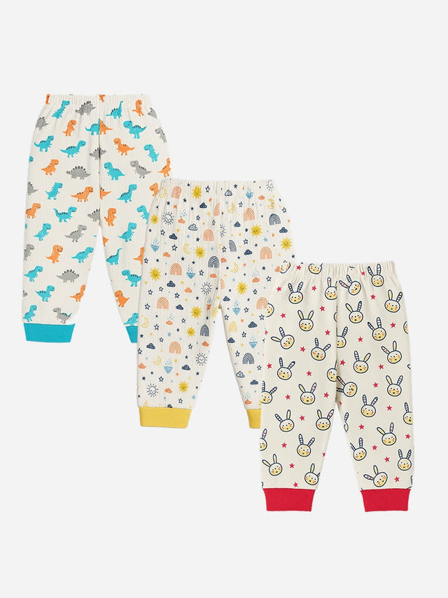 Unisex Baby Thermal Pyjama for Winter Wear, Warm Comfort, Easy Movement and Regular Nightwear Use - Pack of 3