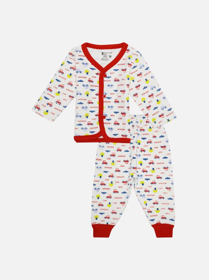 Bodycare Unisex Baby Thermal Suit Front Open Full Sleeves - Assorted