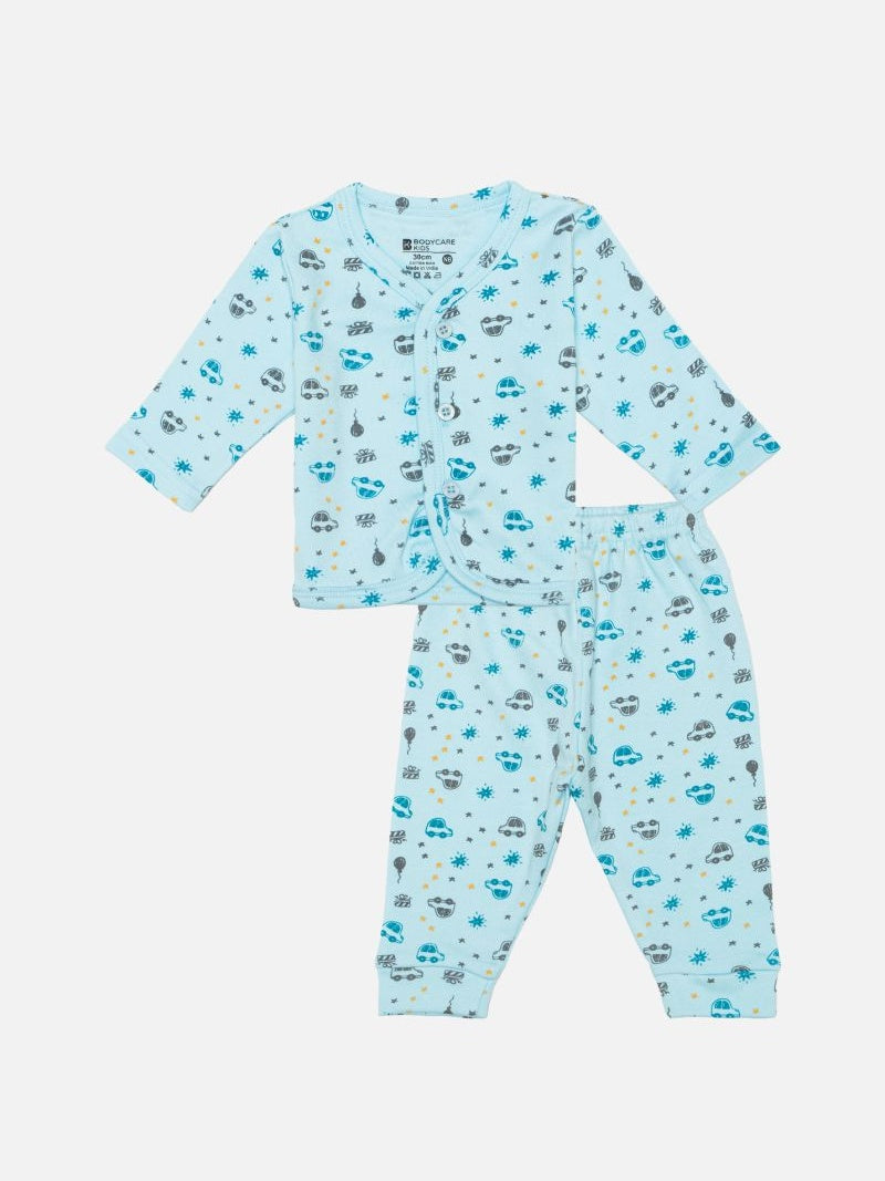 Bodycare Unisex Front Open Pajami Suit Full Sleeves - Assorted