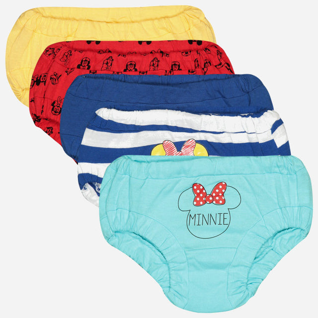 Baby Girls Minnie & Friends 100% Cotton Panty Inner Elastic Pack of 5 - Bodycare