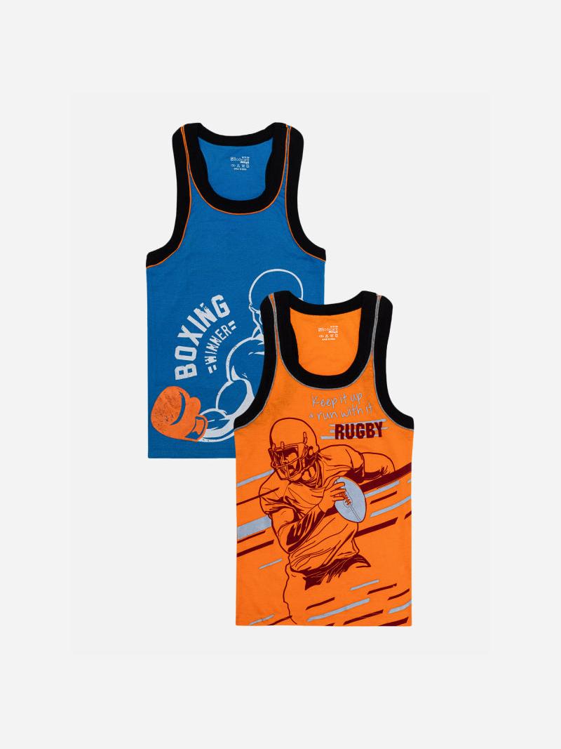 Boys 100% Cotton Vest Round Neck Sleeveless Pack of 3 - Bodycare