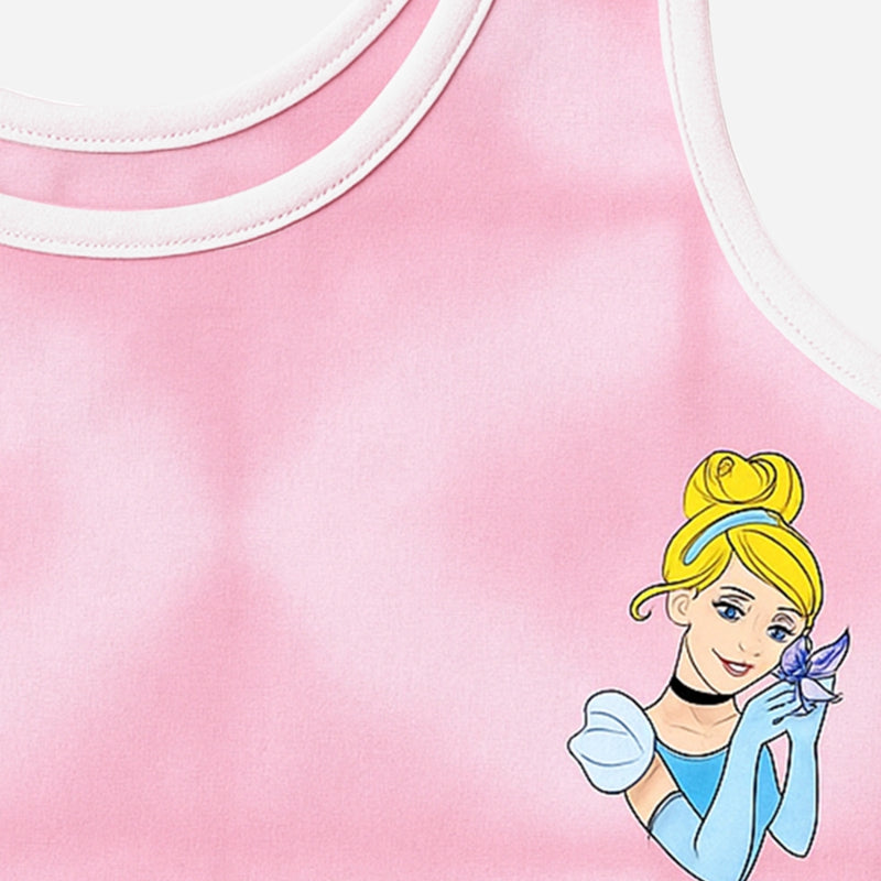 Bodycare Princess All Girls Crop Top Round Neck Sleeveless Solid Pack Of 2 - Assorted