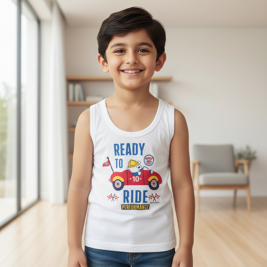 Bodycare Boys Vest Round Neck Sleeveless Solid Pack Of 3