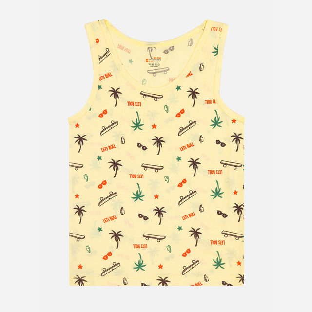 Boys Organic Cotton Vest Round Neck Sleeveless Pack of 6 - Bodycare
