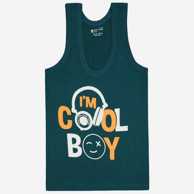 Boys 100% Cotton Vest Round Neck Sleeveless Pack of 4 - Bodycare