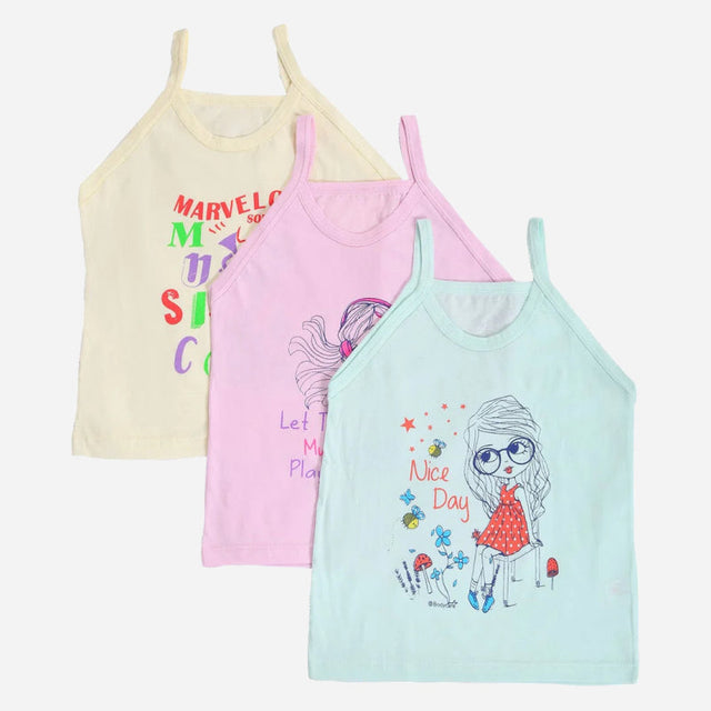 Kids camisole multipack with pastel colors and cute printed graphics for girls