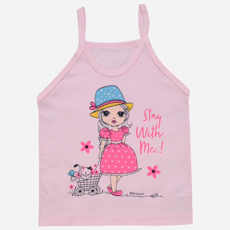 Bodycare Girls Cotton Vest Dori Neck Sleeveless Solid Pack Of 6
