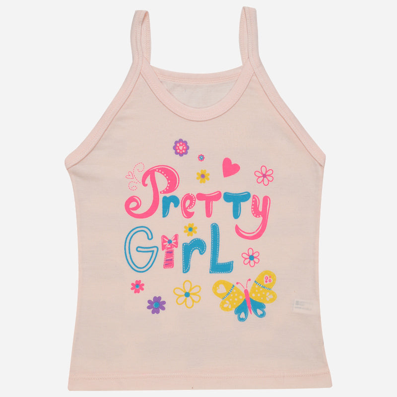 Bodycare Girls Cotton Vest Dori Neck Sleeveless Solid Pack Of 6