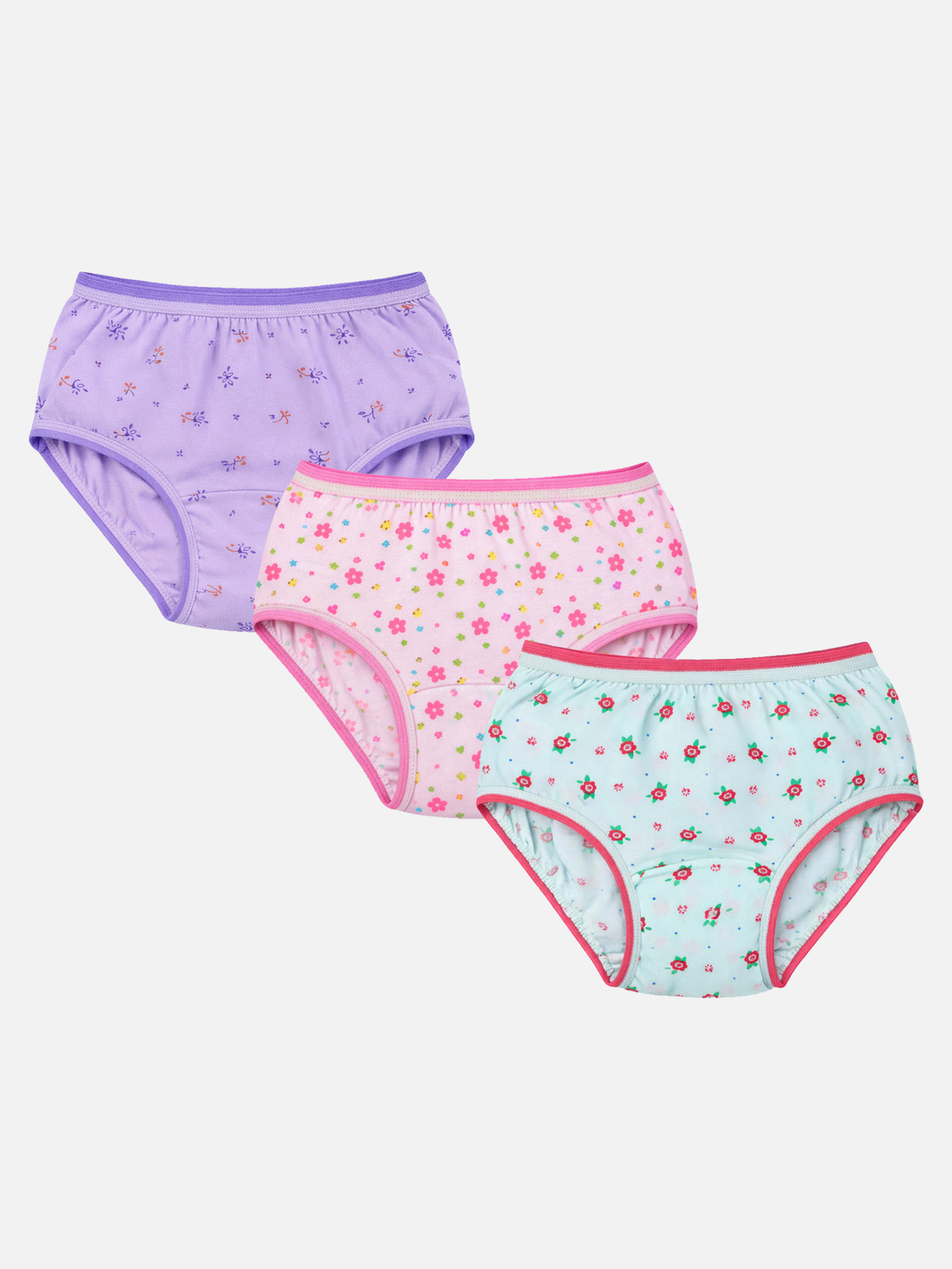 Girls Innerwear Panty Top Elastic Printed for Everyday Comfort, Easy Fit and Kids Innerwear Essentials - Pack of 3