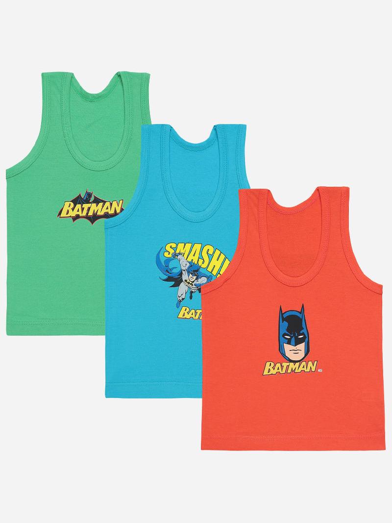 Boys Justice League 100% Cotton Vest Pack of 3