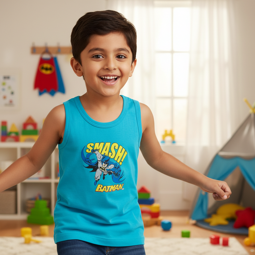 Boys Justice League 100% Cotton Vest Pack of 3