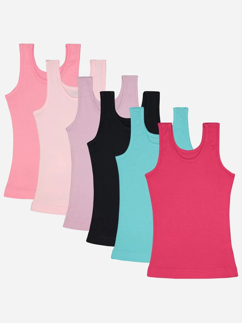 Bodycare Girls Round Neck Sleeveless Vest Pack Of 6