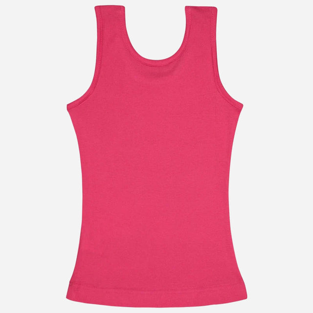 Girls Cotton Rib Vest Round Neck Sleeveless Pack of 6 - Bodycare