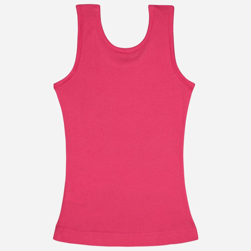 Girls Cotton Rib Vest Round Neck Sleeveless Pack of 6 - Bodycare