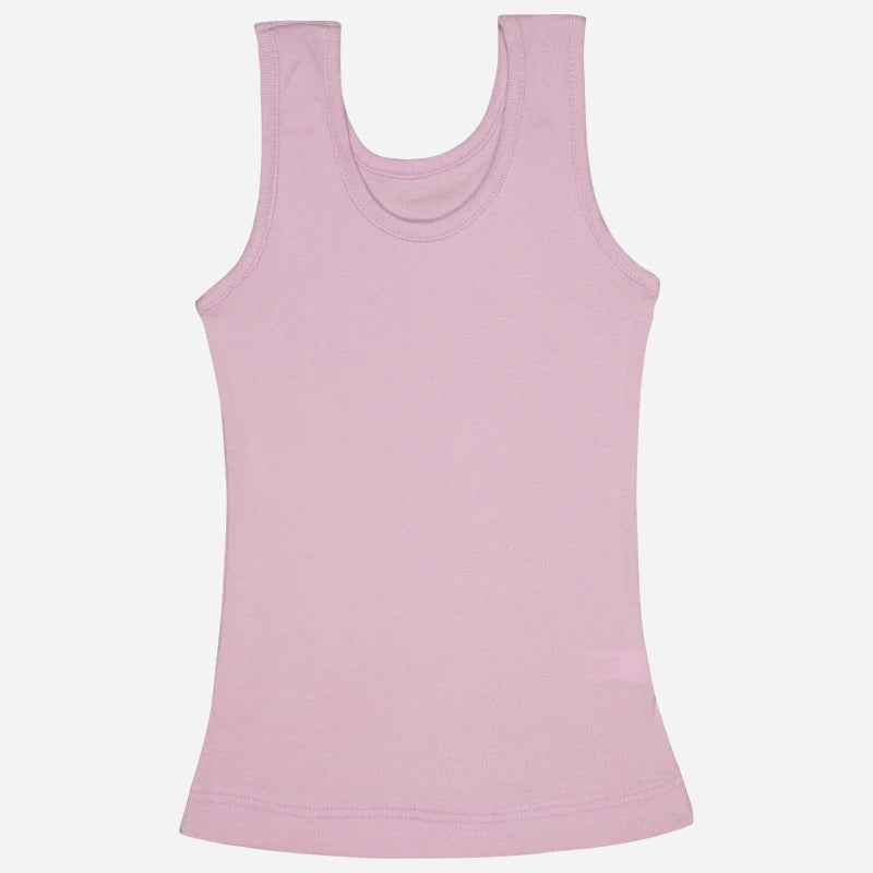 Girls Cotton Rib Vest Round Neck Sleeveless Pack of 6 - Bodycare