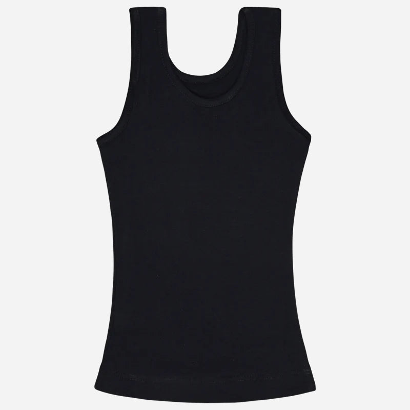 Girls Cotton Rib Vest Round Neck Sleeveless Pack of 6 - Bodycare