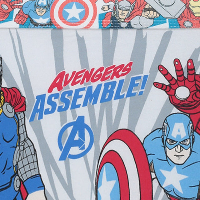 Kids innerwear with Avengers characters print and 'Avengers Assemble!' text, superhero design