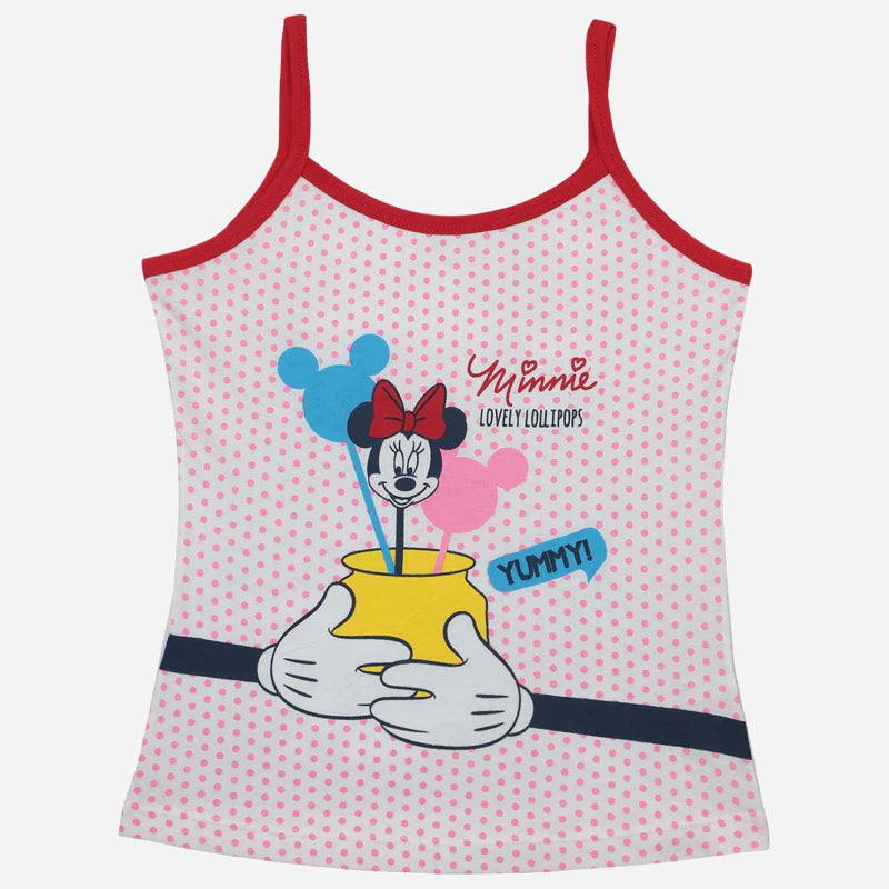 Girls Minnie & Friends Vest Dori Neck Sleeveless Pack of 3 - Bodycare
