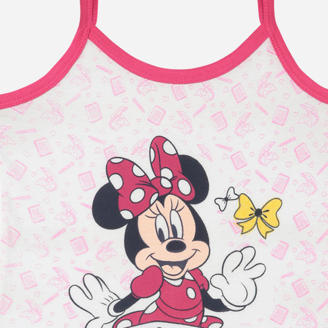 Girls Minnie & Friends Vest Dori Neck Sleeveless Pack of 3 - Bodycare