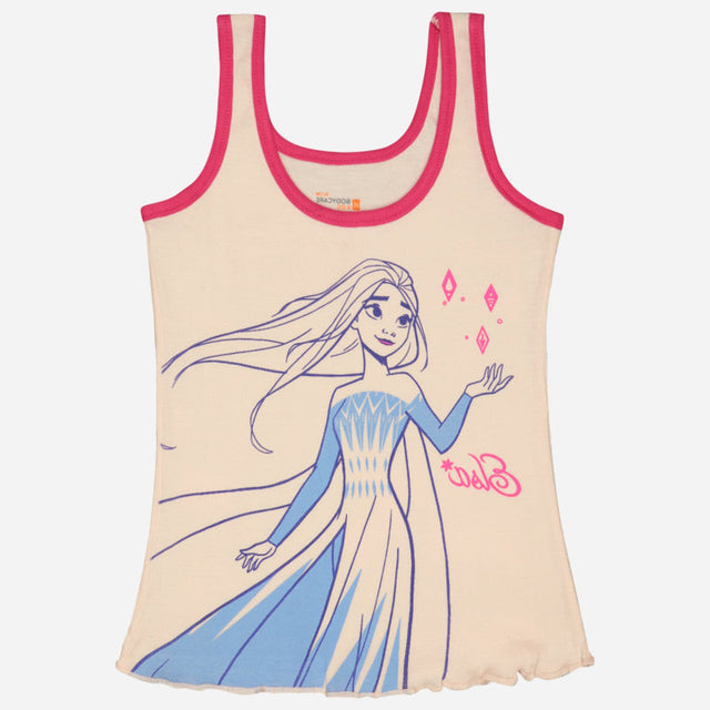 Girls Cotton Rib Vest Round Neck Sleeveless Pack of 6 - Bodycare