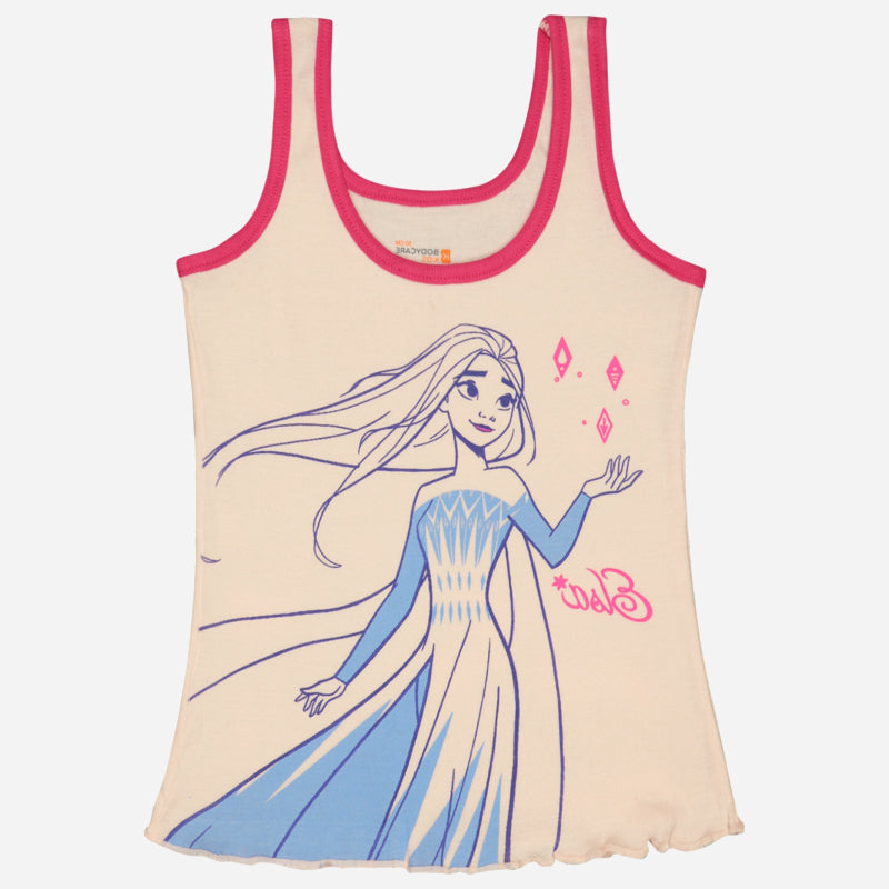 Girls Cotton Rib Vest Round Neck Sleeveless Pack of 6 - Bodycare