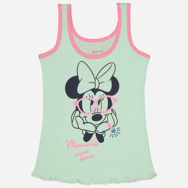 Girls Cotton Rib Vest Round Neck Sleeveless Pack of 6 - Bodycare
