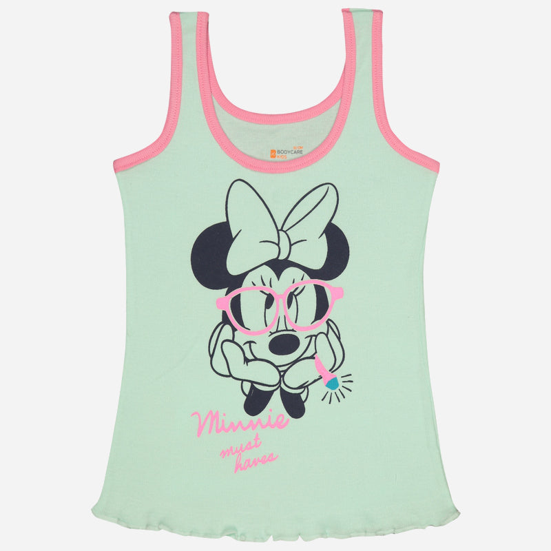 Girls Cotton Rib Vest Round Neck Sleeveless Pack of 6 - Bodycare