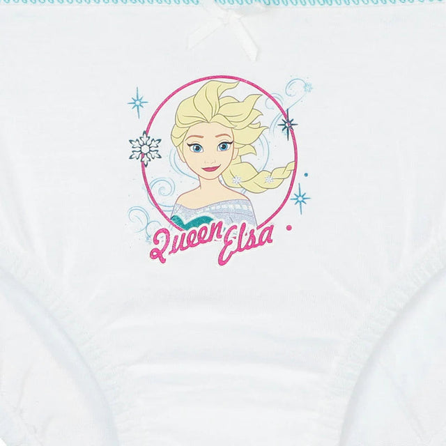 White girls' innerwear with 'Queen Elsa' character print and snowflake design