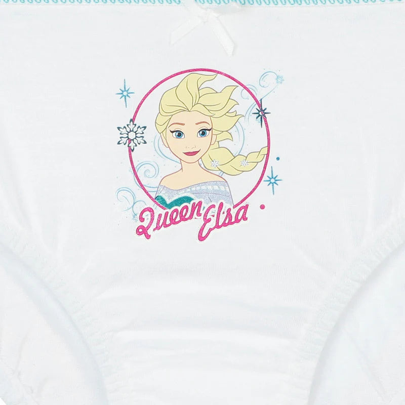 White girls' innerwear with 'Queen Elsa' character print and snowflake design