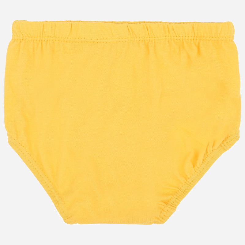 Yellow cotton kids underwear with elastic waistband, comfortable innerwear on white background