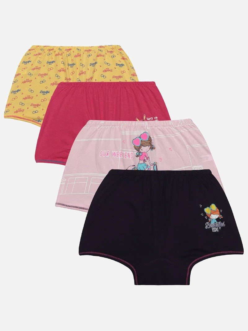 Bodycare Girls Cotton Boyshorts Solid Pack Of 4