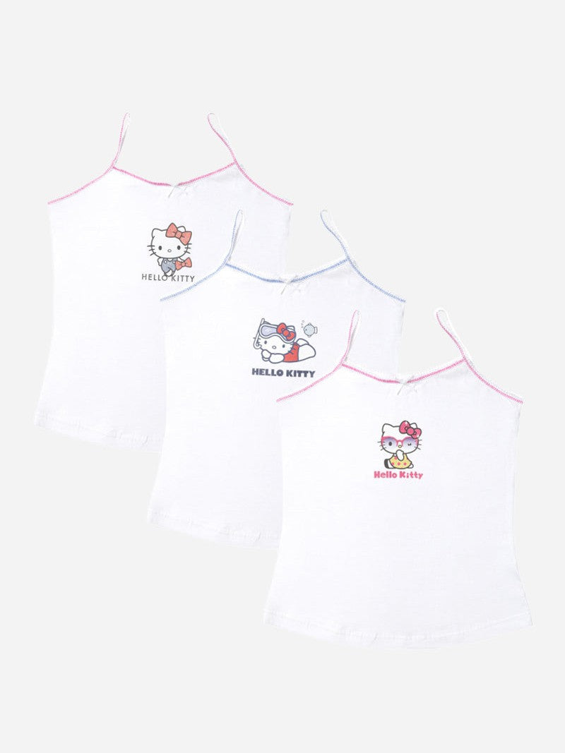 Bodycare Girls Hello Kitty Solid Vest Pack Of 3