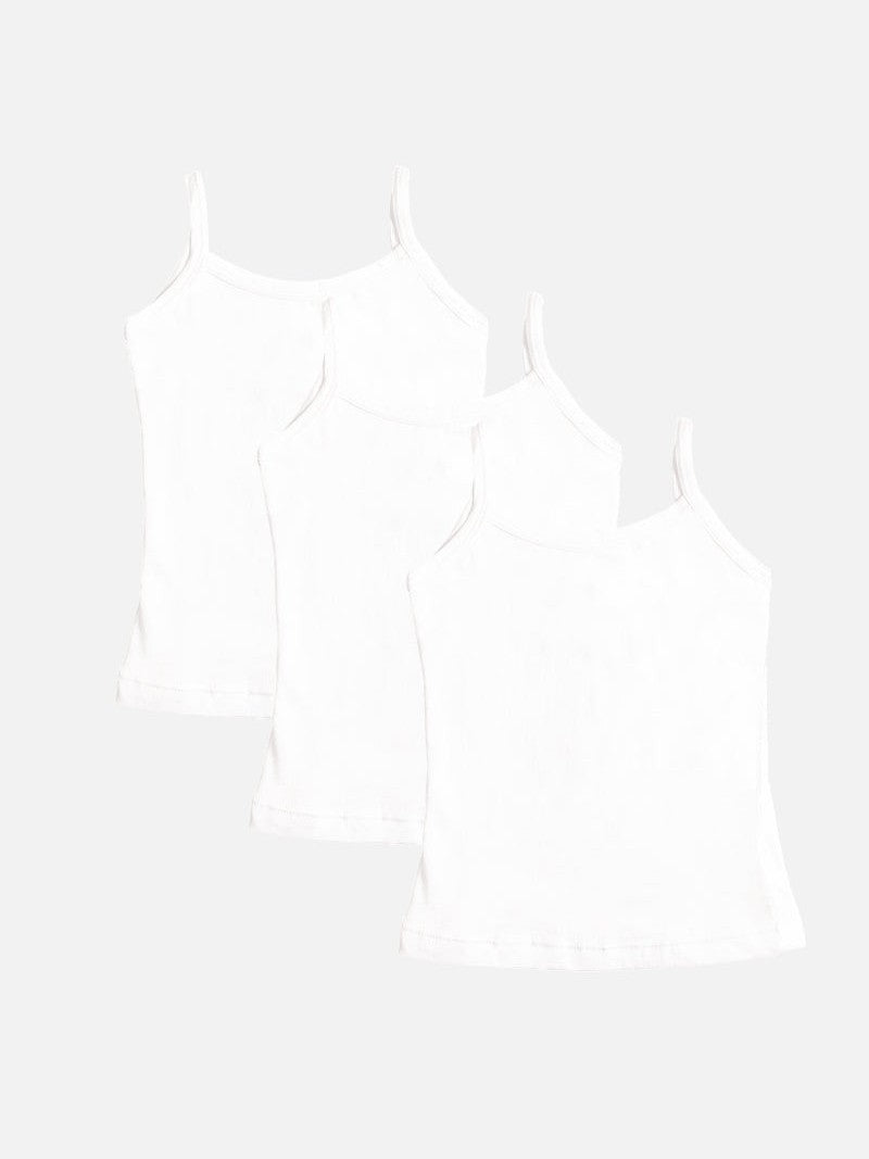 Bodycare Girls Vest Round Neck Sleeveless Solid Pack Of 3