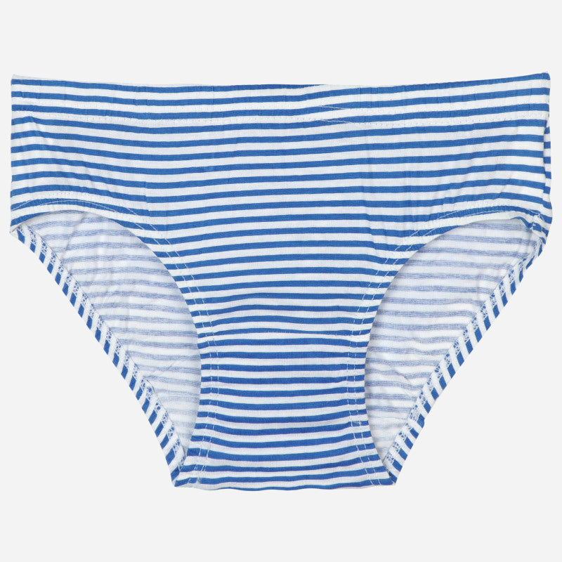 Blue and white striped kids underwear, cotton brief, comfortable innerwear