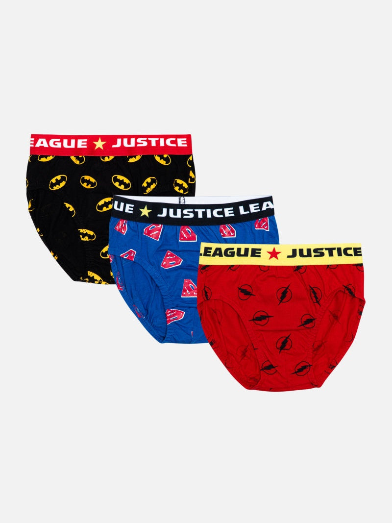 Bodycare Justice League Boys Brief | 100% Cotton Solid Assorted Pack Of 3