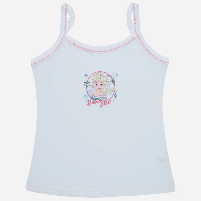 Bodycare Frozen Girls Cotton Vest Dori Neck Sleeveless Solid Pack Of 4