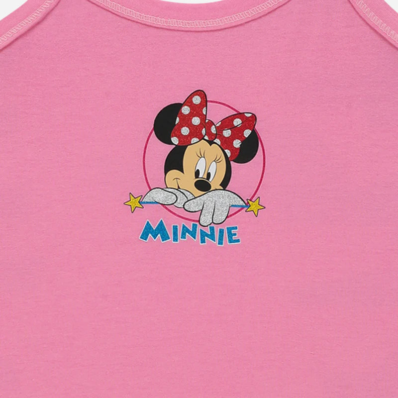 Girls Minnie & Friends Vest Dori Neck Sleeveless Pack of 4 - Bodycare