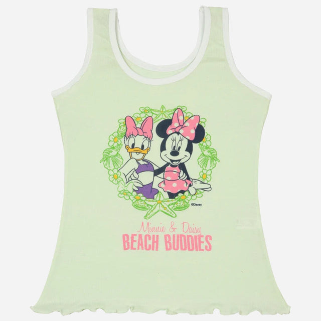 Girls Minnie & Friends Vest Round Neck Sleeveless Pack of 6 - Bodycare